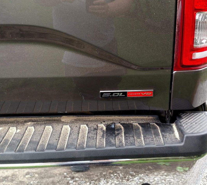 EmbRoom 2pcs 5.0L Coyote V8 Emblems, 3D Trim Fender Hook Trunk Badge Decals Stickers Replacement for Mustang & F150(Chrome Red Black) - Image 3